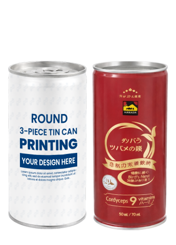 Lon Thiếc In Đựng Nước Thực Phẩm Chức Năng 190ml (Φ50/ 52 x 110)